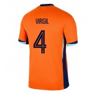 Holandsko Virgil van Dijk #4 Domáci futbalový dres ME 2024 Krátky Rukáv